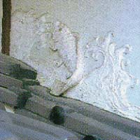 漆喰彫刻　鯉の滝昇り