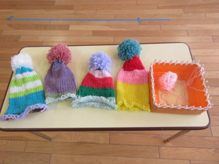 手編みの帽子完成