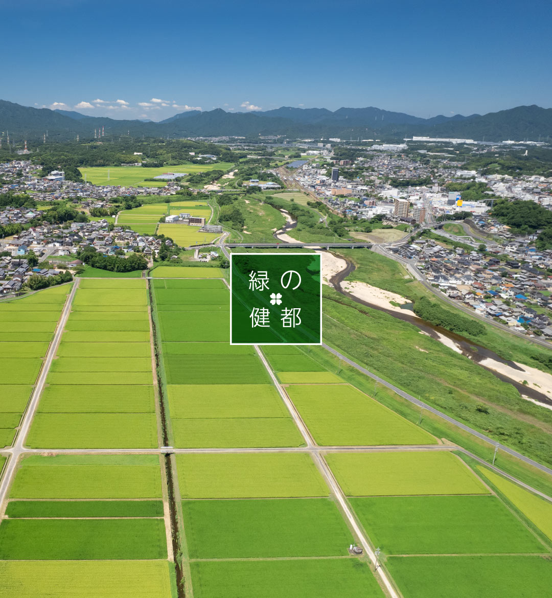 亀山市内空撮風景