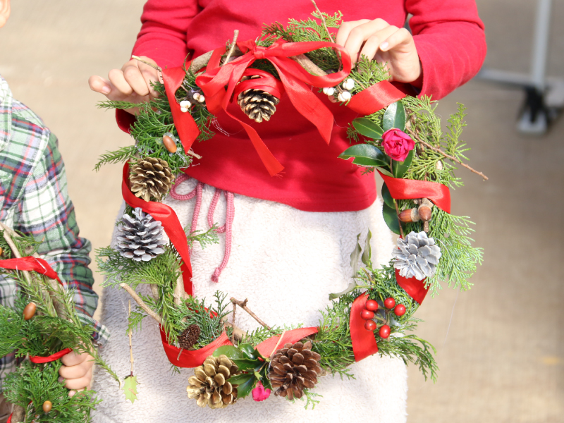 すてきなクリスマスリース作り