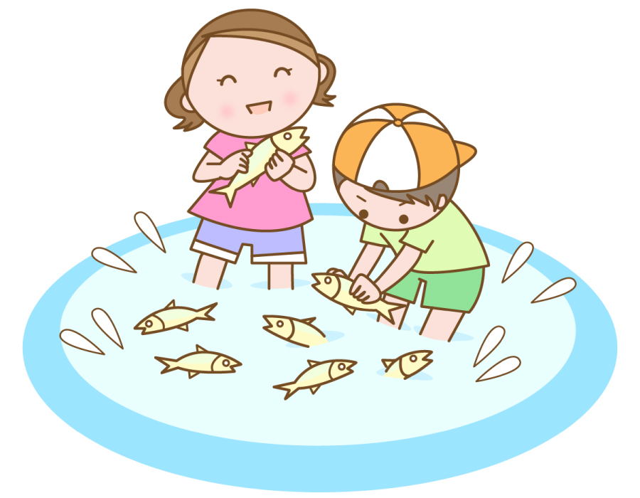 魚のつかみ取り