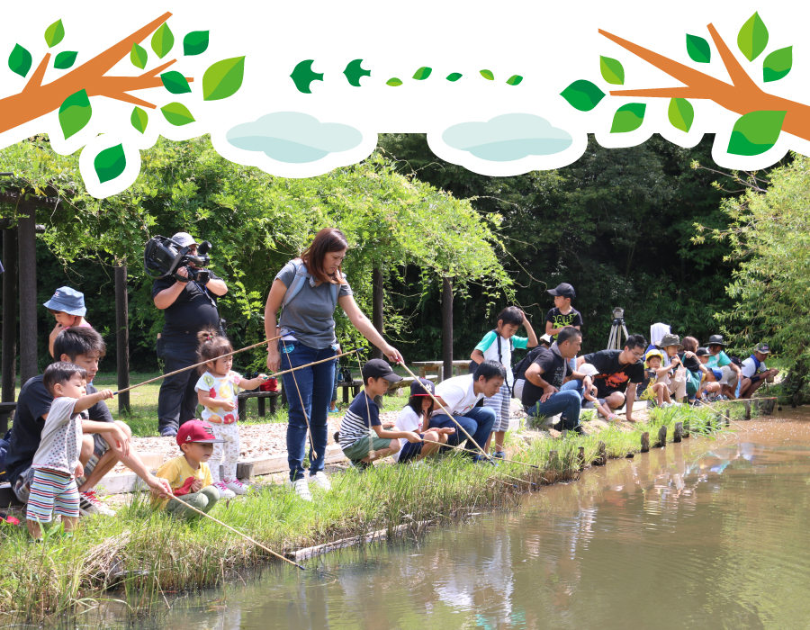 里山公園ザリガニつり大会