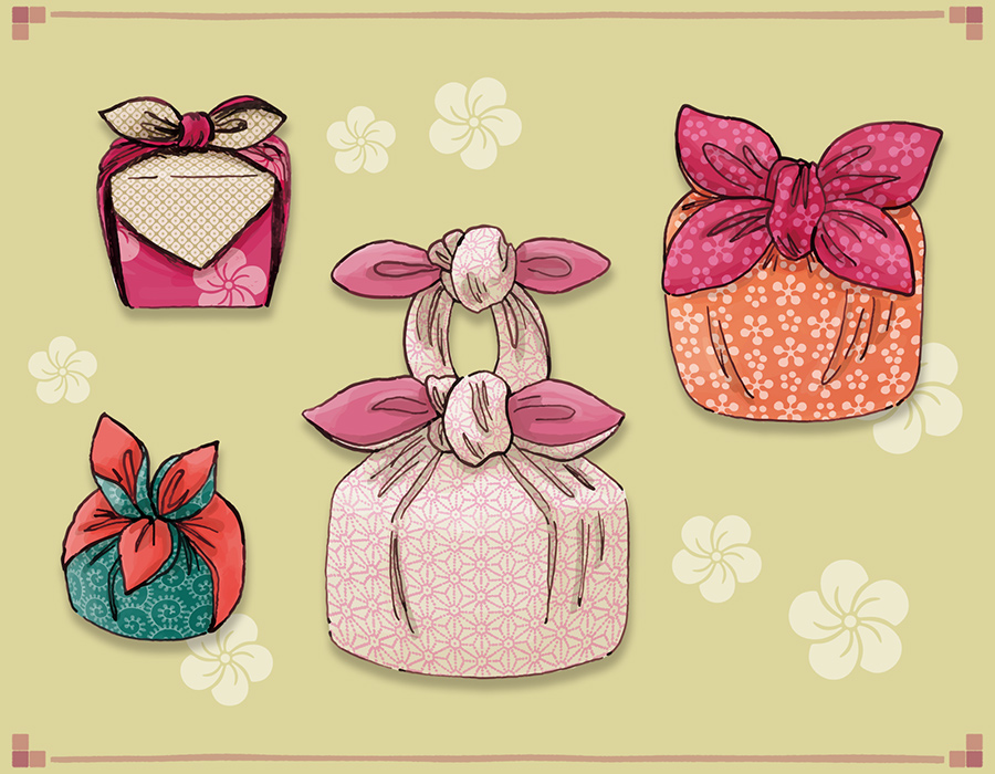 ふろしきで本を包もう