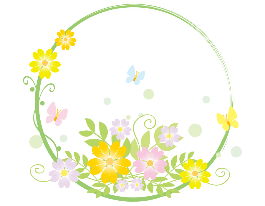 春のフラワーリース作り