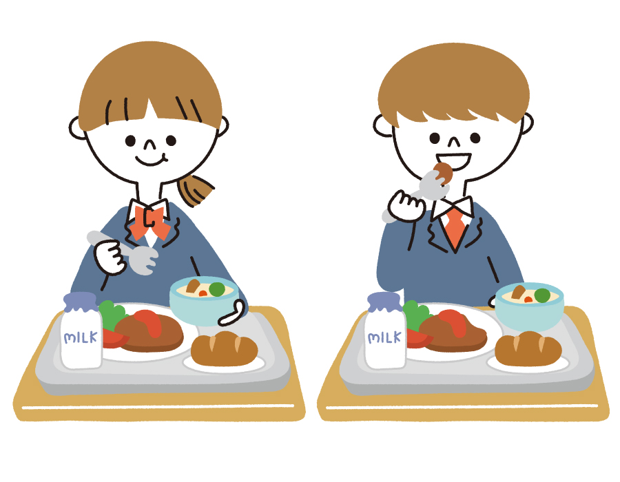 中学校で給食が始まります